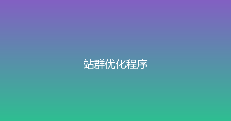 站群优化程序 封面图