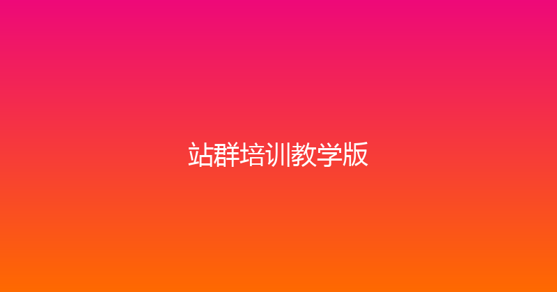 站群培训教学版 封面图