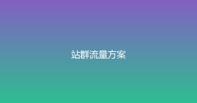 站群流量方案 封面图